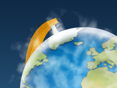 Globe with Clouds atmosphere clouds earth globe icon wood
