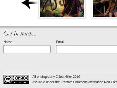 Joe Miller Footer contact form footer