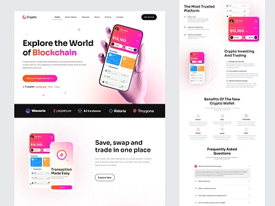 Crypto landing blockchain crypto landing ui ux