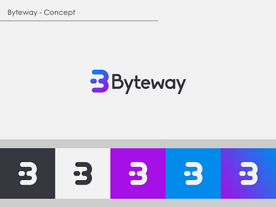 Byteway: Branding Exercise analasys blue branding company design exercise graphic design illustrator logo professional purple tech vector