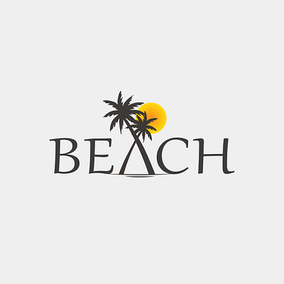 Beach Concept Logo 3d animation branding graphic design logo motion graphics ui