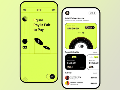 SplitWise app design app app for bill splitting app interface balance tracking bill sharing app bill splitting app budget tracker digital finance tools equal pay app expense sharing app family budgeting group payments mobile app money sharing personal finance personalized app ui ui ux ux ux ui design