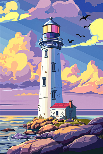 Light House Illustration 3d animation branding graphic design logo motion graphics ui