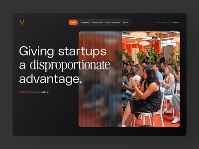 Y Combinator - Landing Page - UI / UX Design blur blur design brand design branding creative design design frosted frosted blur frosted glass frosted glass design glass glass blur graphic design identity design landing landing page logo ui ui design vector