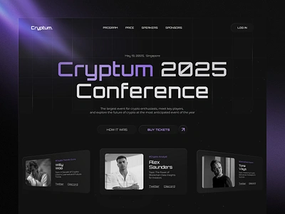 Crypto Conference Website Landing Page concept crypto design landing landing page neo futuristic ui uiux ux web design webdesign website