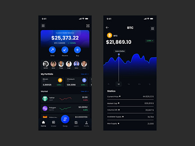 Crypto Wallet Mobile App Design app design binance app crypto exchange app crypto wallet fintech app money transfer online banking app payment app ui