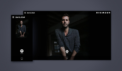 Boris Štok creative dark homepage mockup modern music portfolio responsive ui ui design user experience user interface ux ux design visual design web web design website website design wordpress