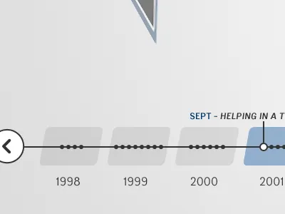 Timeline blue gray kiosk navigation timeline touchscreen white