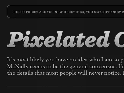 Pixelated Inversion blog pinstripe redesign sentinel sorts mill goudy subtle texture