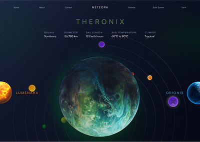 Space Themed Landing Page ui