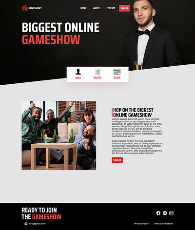 Gameshow Website Design graphic design ui