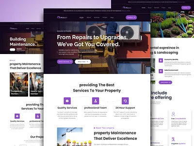 Property Maintenance website design agency landing page branding design digital agency illustration landing page marketing photographer website