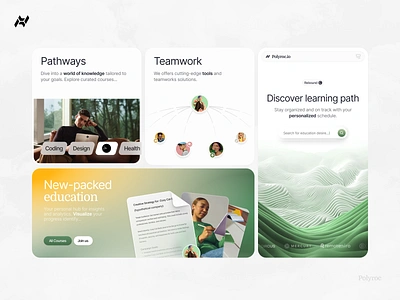 Polyroc: Education Platform Design branding classes course course app e learning education app education landing page landing landing page learning learning app learning management system online class online course qclay training ui ux university visual identity web design