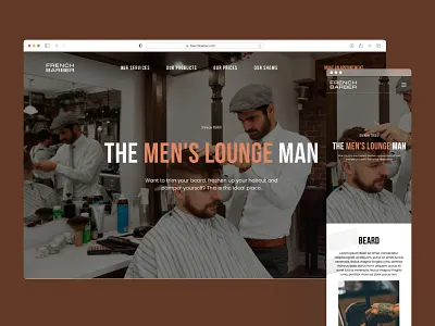 French Barber: A Website for Barber Shop app branding design graphic design illustration logo typography ui ux vector