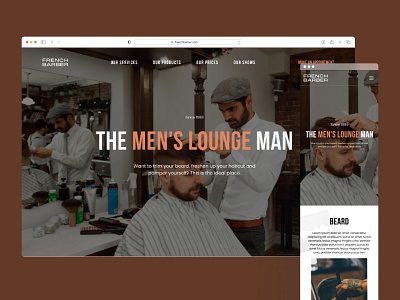 French Barber: A Website for Barber Shop app branding design graphic design illustration logo typography ui ux vector