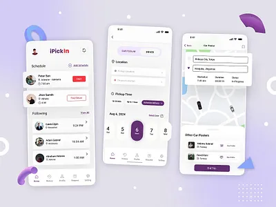 Ipick in Transportation App ui