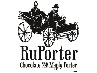 RuPorter (final) beer label monochrome phaeton screenprint