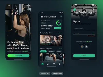 Fitness Mobile App ui