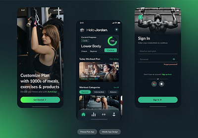 Fitness Mobile App ui