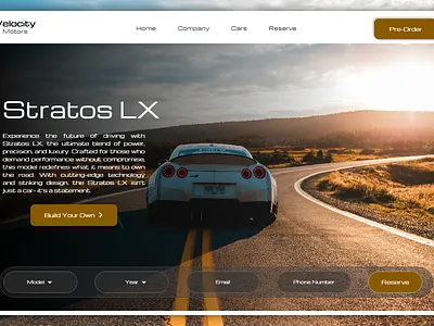 Automotive Design Landing Page branding cars design graphic design ui ux web design