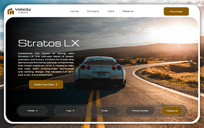 Automotive Design Landing Page branding cars design graphic design ui ux web design