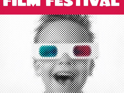 Poster-ized blue dots posterized red texture white