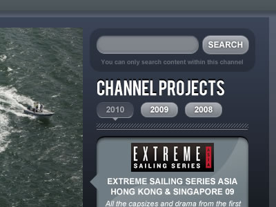 Video media platform design black dark navy red video