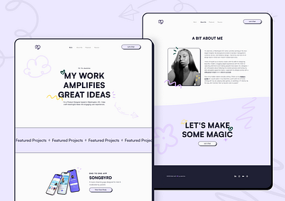 Portfolio Design | Product Designer neo brutalism portfolio portfolio design product design purple branding purple web design ux design web design