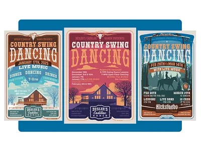 South Dakota Swing Dancing Posters beslers beslers cadillac ranch black hills south dakota country event poster country swing kickstand south dakota sturgis sturgis rally swing dancing