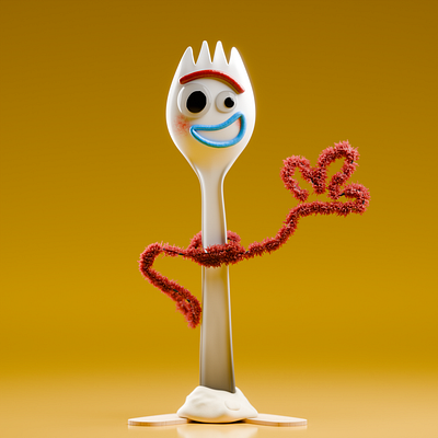 Forky 3d animation character forky illustration no ai stylized toy story