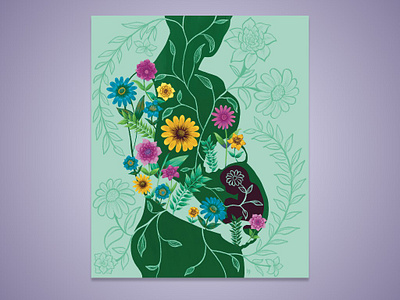 Growing Hope color digital egpaf flowers foundation illustration mother poster procreate