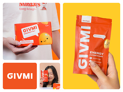 Givmi - Energy Gummies Brand Identity & Packaging Design branding caffeine energy food food packaging gummies gummy packaging packaging design supplement wellness