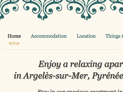 Holiday apartment site france georgia holiday navigation ornament text shadow