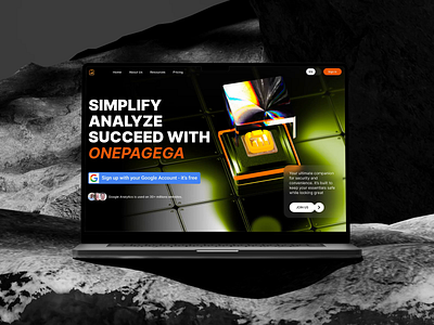 OnePageGA Marketing Site Header Concept 3d animation branding e commerce graphic design illustration landing page logo motion graphics ui ux web design