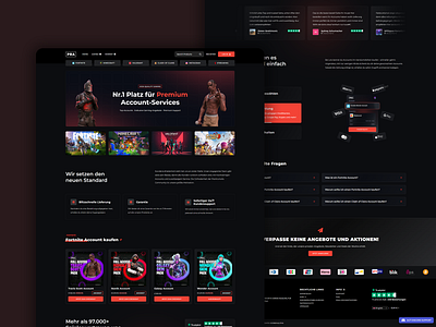 PremiumAlts - Digital Product Store account store branding custom website design fortnite graphic design hosting illustration logo modern ui php website premiumalts ui ux vector website