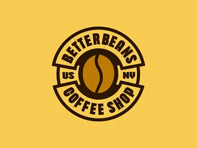 BetterBeans Coffee Shop Logo badge logo badgedesign badgelogo branding coffeelogo coffeeshop design graphic design illustration logo logodesign minimal retro style vector