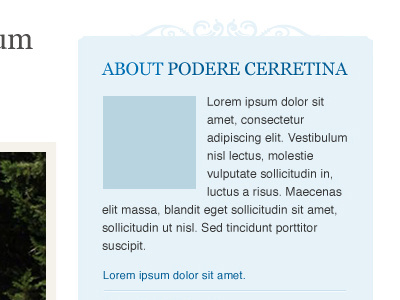 Podere Cerretina blog blue sidebar tuscany ui vacation farmhouse wordpress