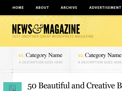 News&Magazine green theme typography wordpress yellow