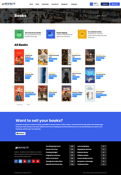 Bookoe - BookStore Script System with website ui