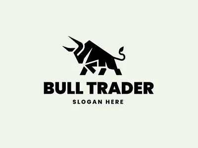 Bull Logo animal bold bull finance geometric logo logos market masculine minimalistic modern stock market strong trader trading
