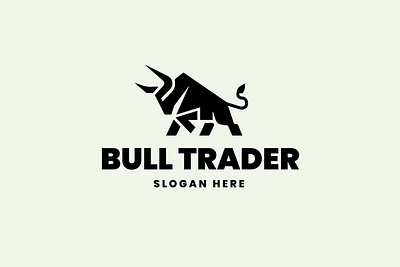 Bull Logo animal bold bull finance geometric logo logos market masculine minimalistic modern stock market strong trader trading