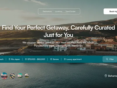 Travel website design travel ui vacation web design website