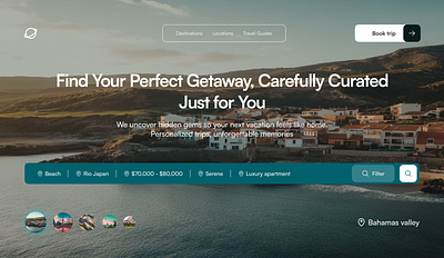 Travel website design travel ui vacation web design website