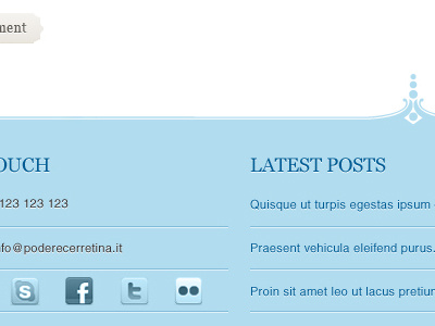 Podere Cerretina blog blue farmhouse footer tuscany ui vacation wordpress