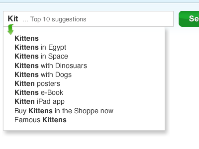 Kittens dropdown kittens search