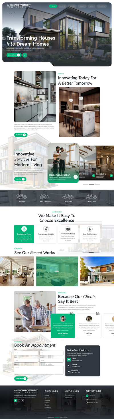 HOME ARCHITECTURE & REMODELING architecht creative design home ui webdesign