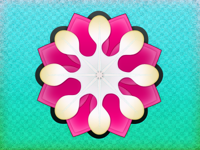 Social Florist blue flower green pink silhouette