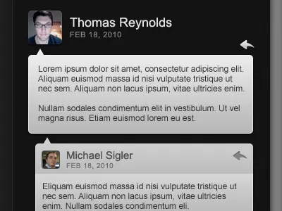 Feedback: Comments app feedback ui web app