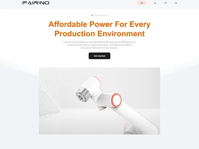 Fairino - Landing Page Design for a Robotic Company robotics uiux web design website
