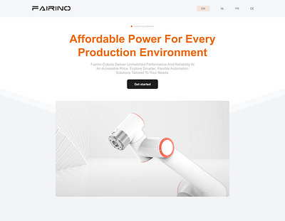 Fairino - Landing Page Design for a Robotic Company robotics uiux web design website